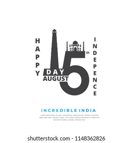 Happy Independence day India, Vector illustration, Flyer design for 15th August.