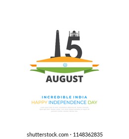 Happy Independence day India, Vector illustration, Flyer design for 15th August.