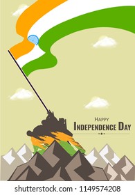 Happy Independence day India, Vector illustration, Flyer design for 15th August.