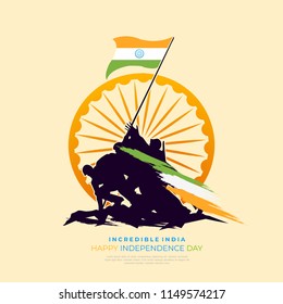 Happy Independence day India, Vector illustration, Flyer design for 15th August.