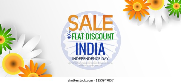 Happy Independence day India, Vector illustration, Flyer design for 15th August.