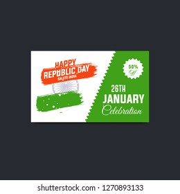 Happy Independence day India, Vector illustration, Flyer design for Indian Republic day concept with text 26 January. - Vector