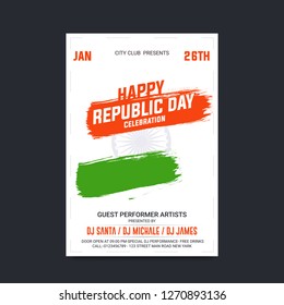 Happy Independence day India, Vector illustration, Flyer design for Indian Republic day concept with text 26 January. - Vector