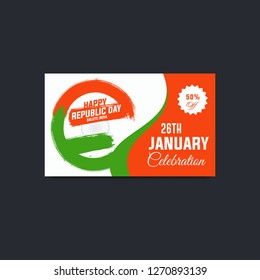 Happy Independence day India, Vector illustration, Flyer design for Indian Republic day concept with text 26 January. - Vector
