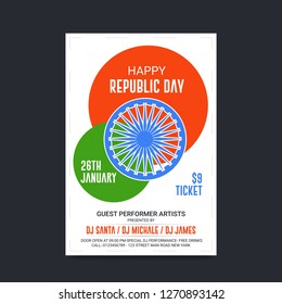 Happy Independence day India, Vector illustration, Flyer design for Indian Republic day concept with text 26 January. - Vector