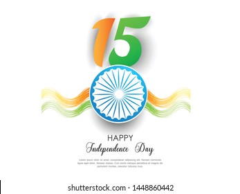 
Happy Independence day India, Vector illustration, Flyer design for 15th August.