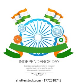 Happy Independence day India, Vector illustration, Flyer design for 15th August
