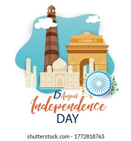 Happy Independence day India, Vector illustration, Flyer design for 15th August