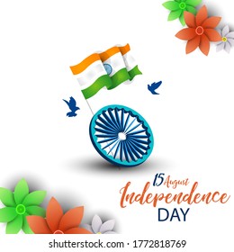 Happy Independence day India, Vector illustration, Flyer design for 15th August