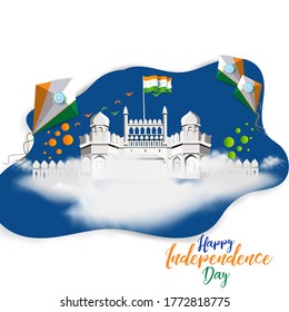 Happy Independence Day Indien, Vektorgrafik, Flugdesign für den 15. August