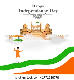 Happy Independence day India, Vector illustration, Flyer design for 15th August