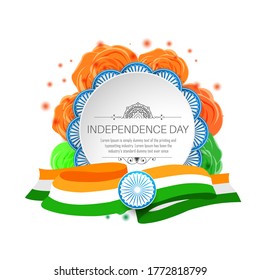 Happy Independence day India, Vector illustration, Flyer design for 15th August