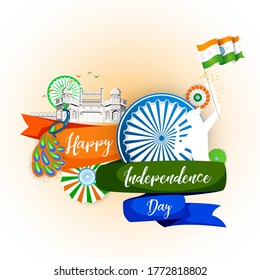 Happy Independence day India, Vector illustration, Flyer design for 15th August