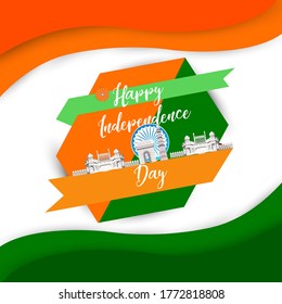 Happy Independence day India, Vector illustration, Flyer design for 15th August