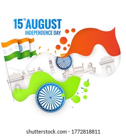Feliz Día de la Independencia India, ilustración vectorial, diseño de volante para el 15 de agosto