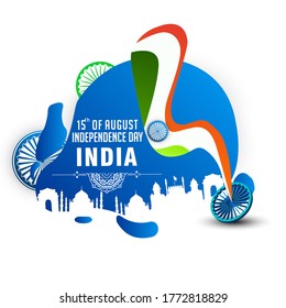 Feliz Día de la Independencia India, ilustración vectorial, diseño de volante para el 15 de agosto