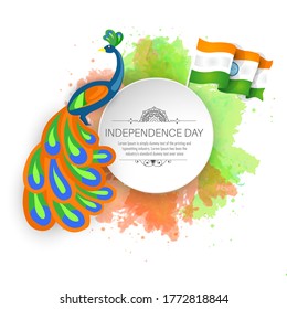 Happy Independence day India, Vector illustration, Flyer design for 15th August