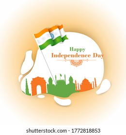 Happy Independence day India, Vector illustration, Flyer design for 15th August
