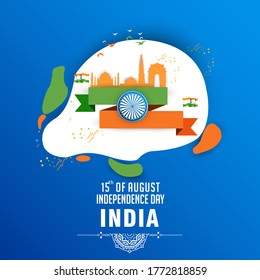 Feliz Día de la Independencia India, ilustración vectorial, diseño de volante para el 15 de agosto