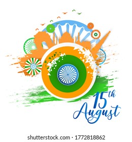 Happy Independence day India, Vector illustration, Flyer design for 15th August