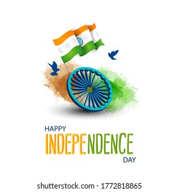Happy Independence day India, Vector illustration, Flyer design for 15th August