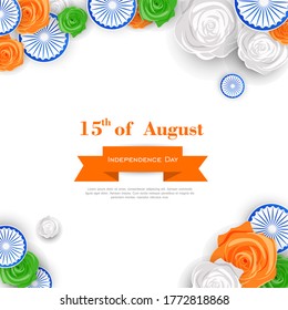 Feliz Día de la Independencia India, ilustración vectorial, diseño de volante para el 15 de agosto