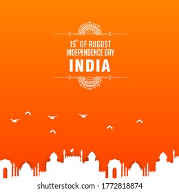 Happy Independence day India, Vector illustration, Flyer design for 15th August