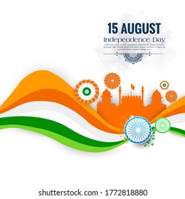Happy Independence day India, Vector illustration, Flyer design for 15th August