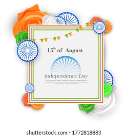 Happy Independence Day Indien, Vektorgrafik, Flugdesign für den 15. August
