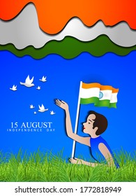 Happy Independence day India, Vector illustration, Flyer design for 15th August