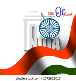 Happy Independence day India, Vector illustration, Flyer design for 15th August