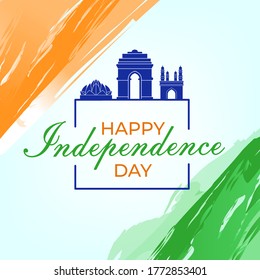 Feliz Día de la Independencia India, ilustración vectorial, medios sociales, cartel, diseño de volante para el 15 de agosto.