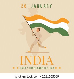 Alles Gute zum Unabhängigkeitstag Indien, Vektorgrafik, Flugdesign für den 15. August.