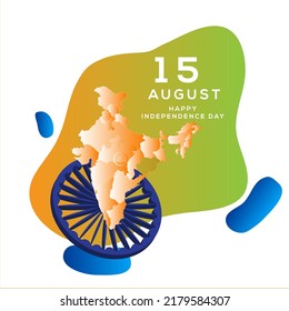 Feliz Día de la Independencia India, ilustración vectorial, diseño de volante para el 15 de agosto.