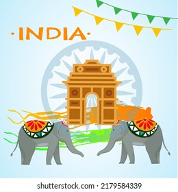 Feliz Día de la Independencia India, ilustración vectorial, diseño de volante para el 15 de agosto.