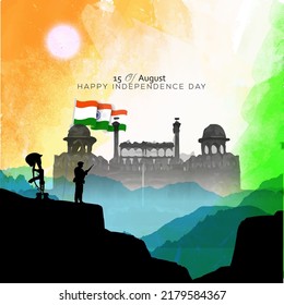 Happy Independence day India, Vector illustration, Flyer design for 15th August.