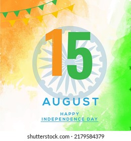 Feliz Día de la Independencia India, ilustración vectorial, diseño de volante para el 15 de agosto.