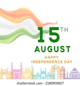 Alles Gute zum Unabhängigkeitstag Indien, Vektorgrafik, Vektordesign für den 15. August.
