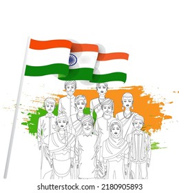Happy Independence day India, Vector illustration, Vector design for 15th August.