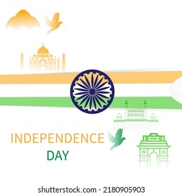 Alles Gute zum Unabhängigkeitstag Indien, Vektorgrafik, Vektordesign für den 15. August.