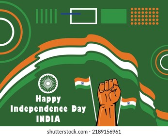 Happy independence day India vector illustration horizontal design in celebration of the country's national day.