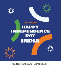 Happy Independence Day India Vector Illustration on 15 August with minimal Celebration Background Templates