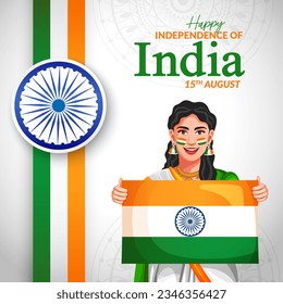 Happy Unabhängigkeit Tag Indien Vector Template Design Illustration Design.