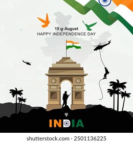 Happy Independence Day India. vector illustration of Indian flag. poster, banner, template design