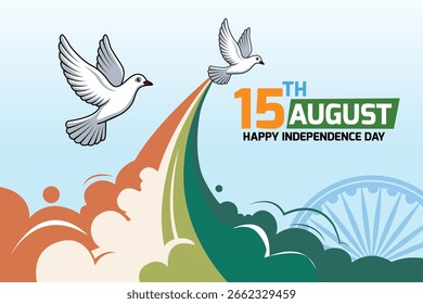 Feliz Día de la Independencia India, Ilustración vectorial 15 de agosto y Día de la República de la India