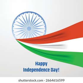 Happy independence day India vector illustration banner design tricolor cloth.