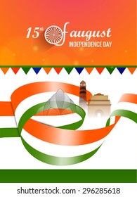 Happy Independence day India, Vector illustration, Flyer design for 15th August. 
