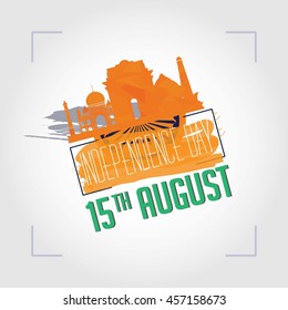 Happy Independence day India, Vector illustration, Flyer design for 15th August