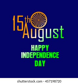 Happy Independence day India, Vector illustration, Flyer design for 15th August