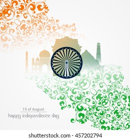 Happy Independence day India, Vector illustration, Flyer design for 15th August